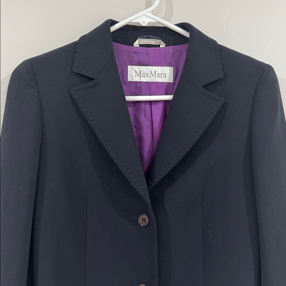 MaxMara Dark Navy wool Women's Blazer - Picture 2 of 7